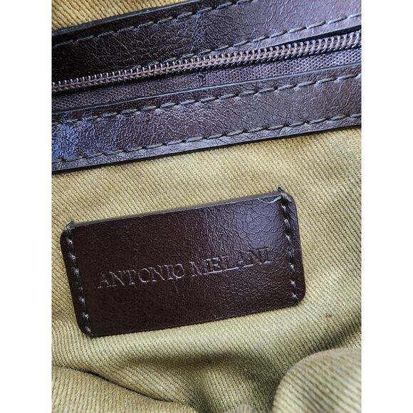 ANTONIO MELANIE Tan Light Brown Ostrich Satchel Hand Bag - Picture 7 of 8